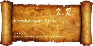 Kornhauser Rita névjegykártya